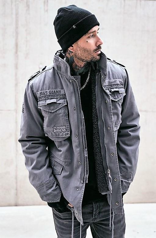 Brandit M-65 Giant Jacket, kohlegrau, Größe XXL
