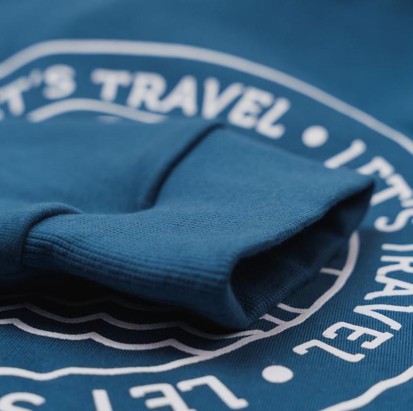 SOLLSO. Premium Hoodie "Let’s Travel" Farbe Navy Blue, Größe 3XL