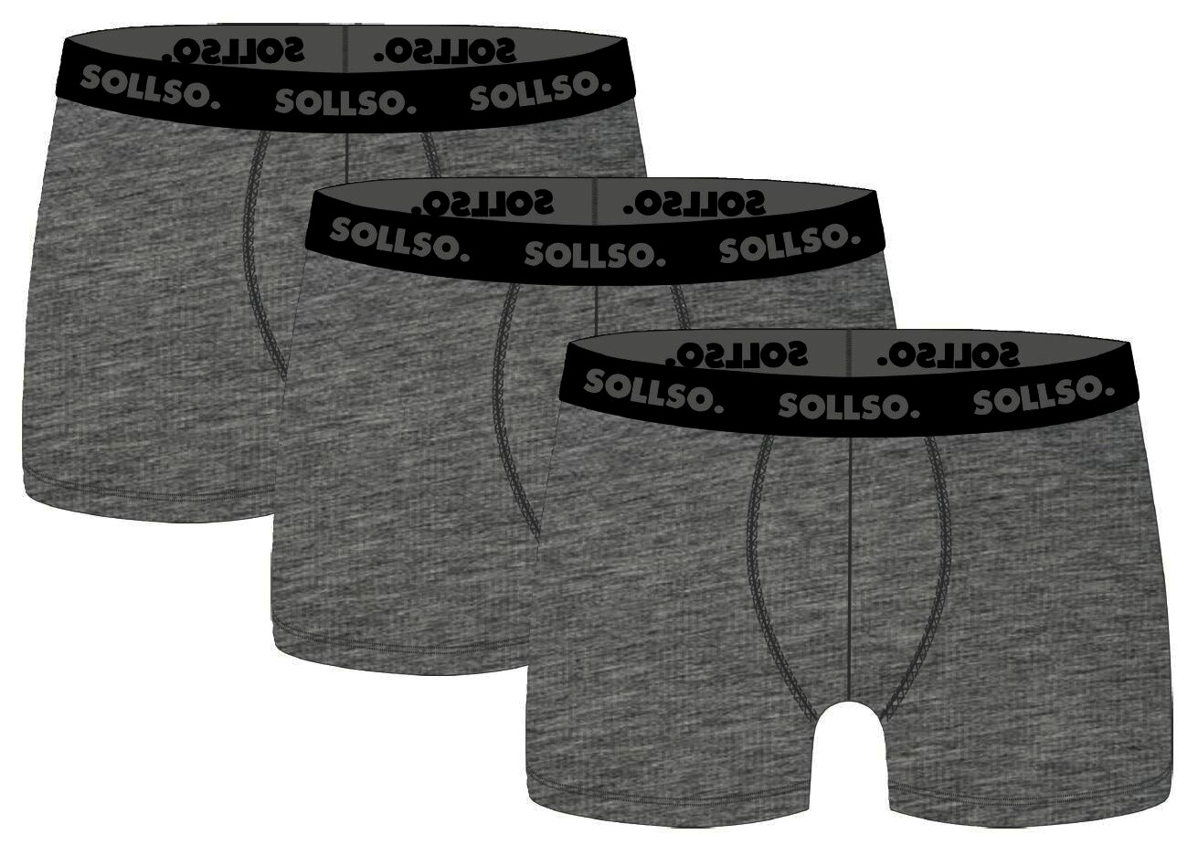 3er Pack Herren Boxershort, Bambusviskose, Grau Melliert, Gr.L