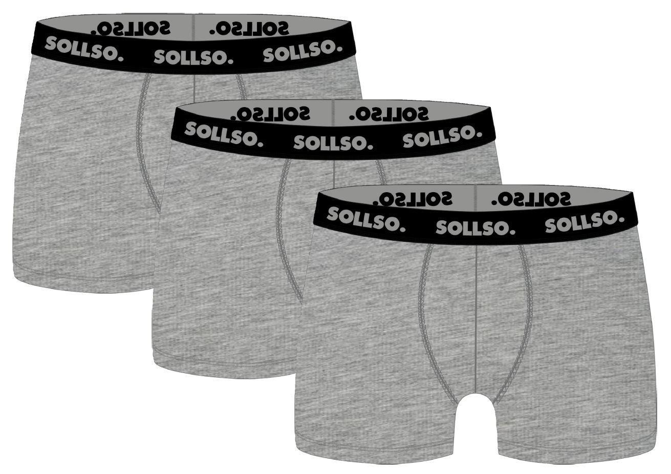 3er Pack Herren Boxershort, Bambusviskose, Grau Melliert, Gr.