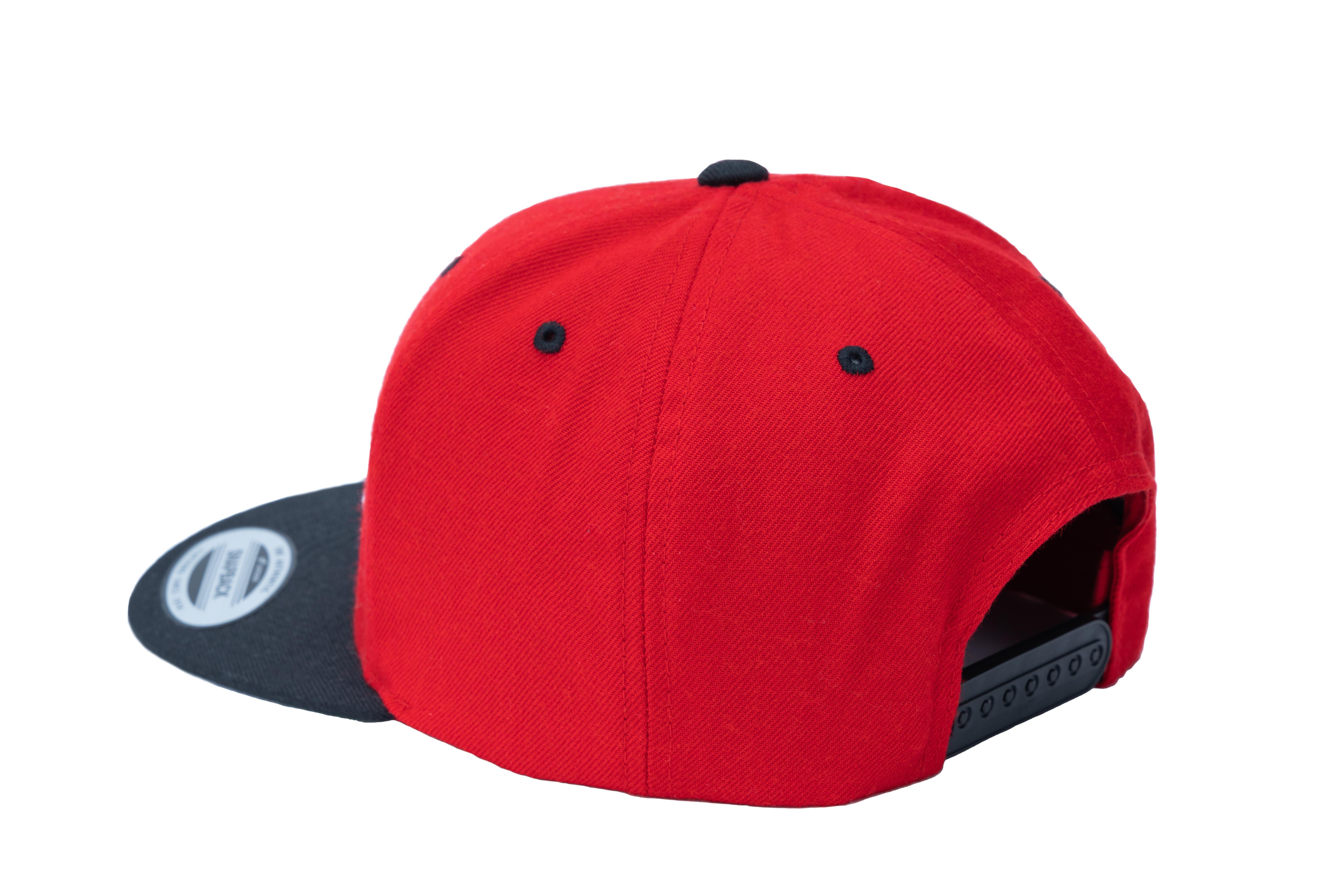 SOLLSO. Classic Snapback 2-Tone Cap, Red-Black