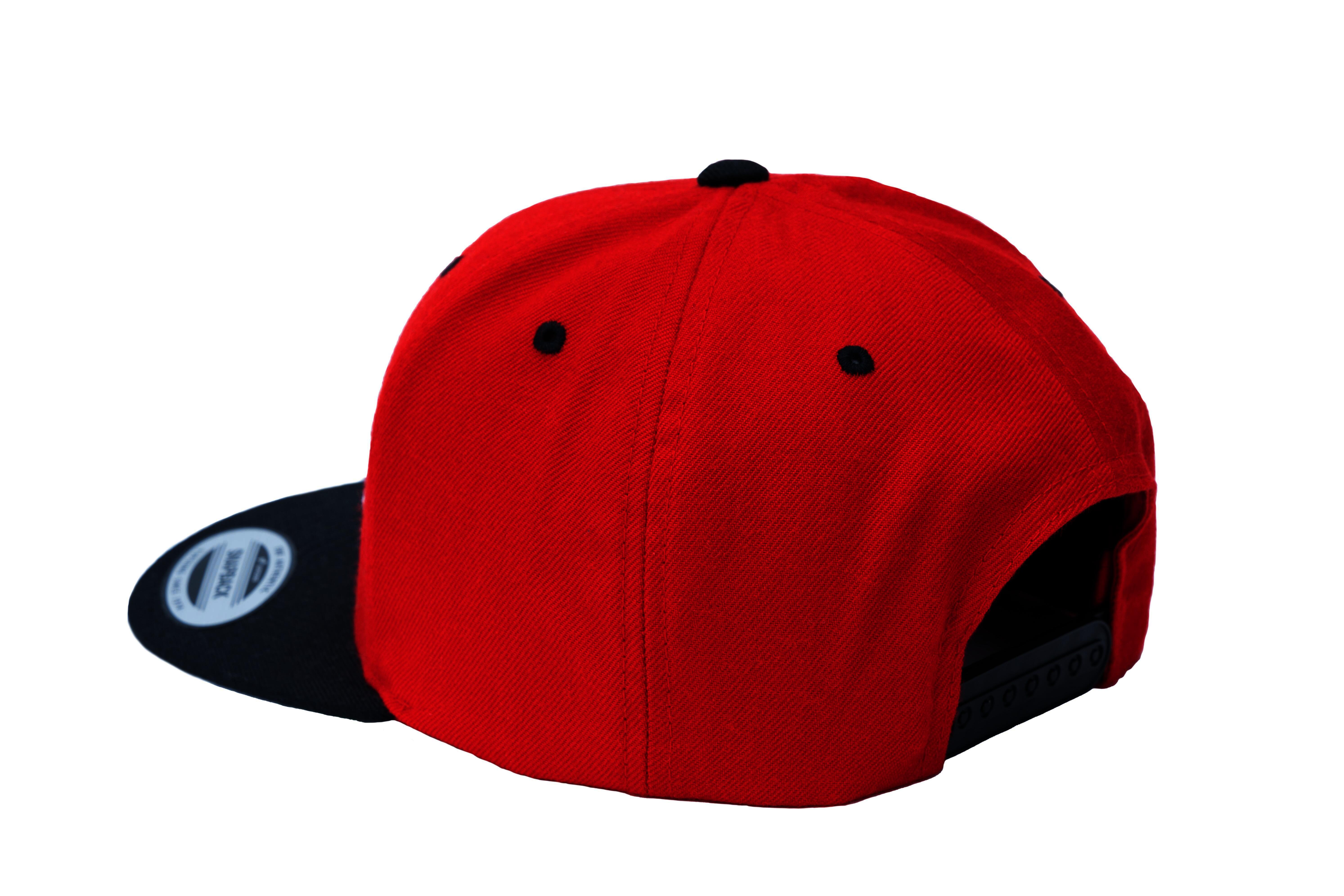 SOLLSO. Classic Snapback 2-Tone Cap, Red-Black
