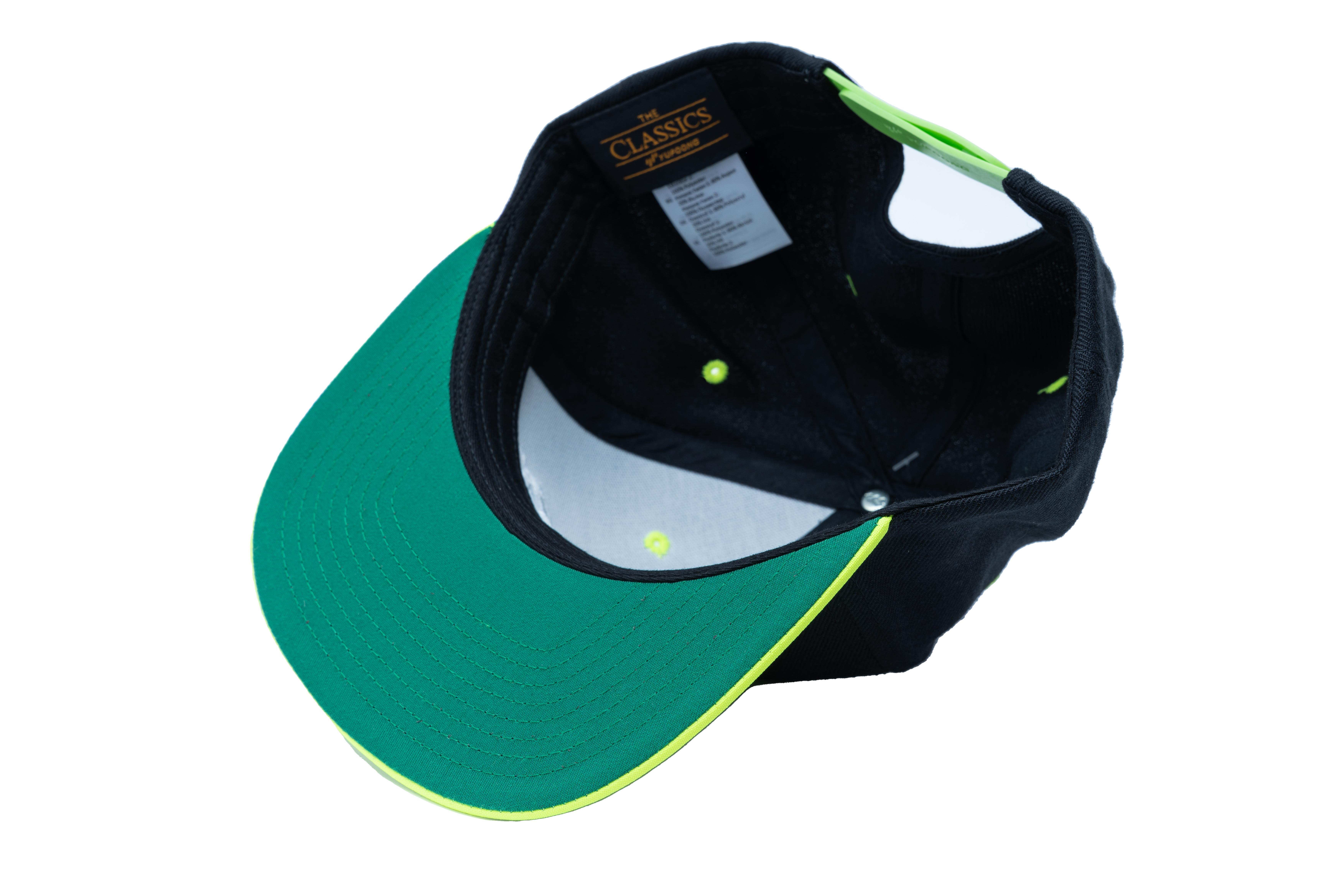 SOLLSO. Classic Snapback 2-Tone Cap, Black-Neon Gelb