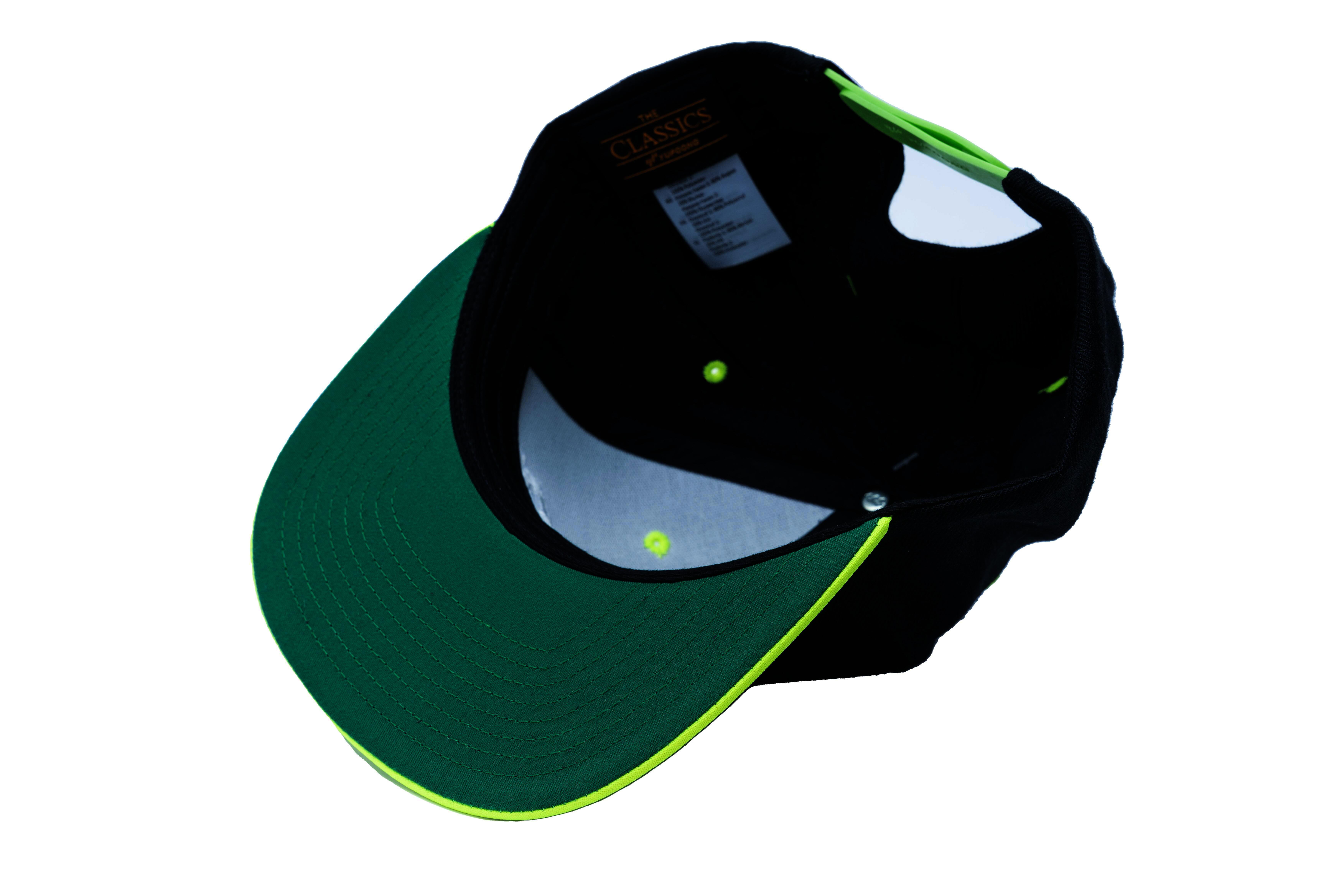 SOLLSO. Classic Snapback 2-Tone Cap, Black-Neon Gelb