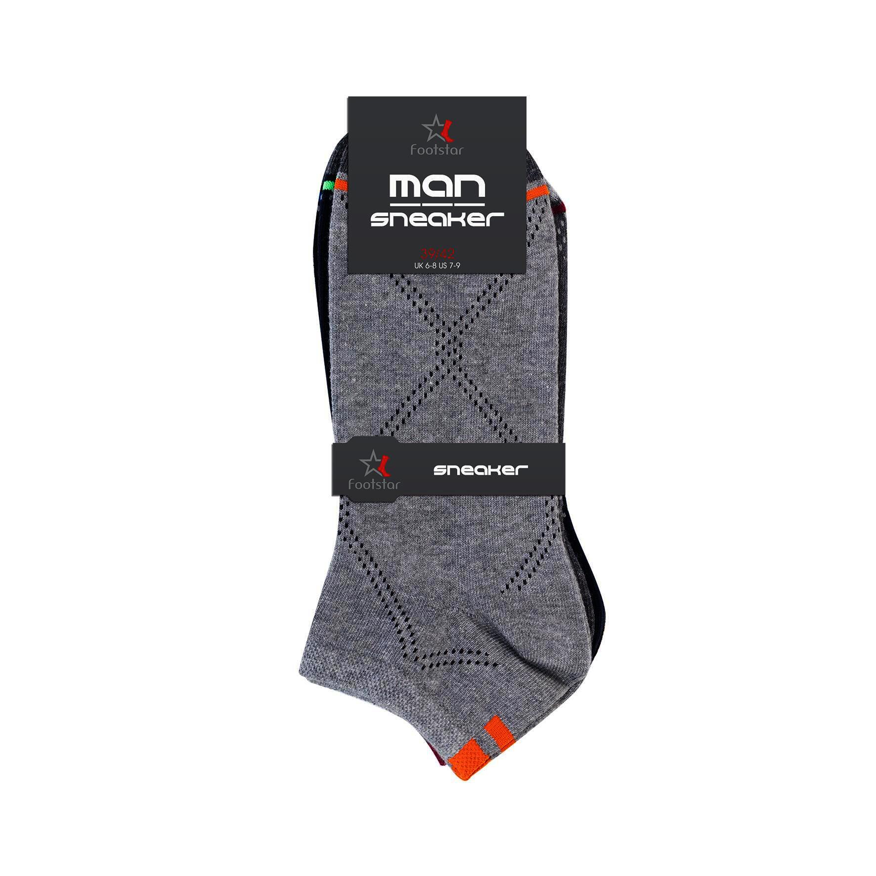 Herren Sneaker-Socken 73990 , Gr. 43/46, farbig gem., 4 x 4er-Pack