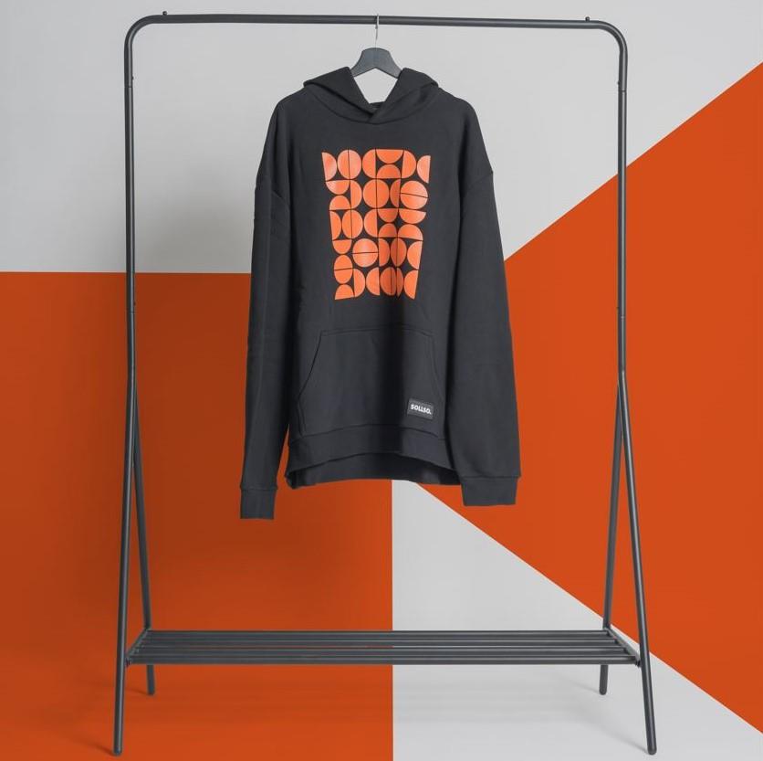 SOLLSO. Premium Hoodie "Abstract" Farbe Dark Black, Größe L SOLLSO. Premium Hoodie "Abstract" Farbe Dark Black, Größe L