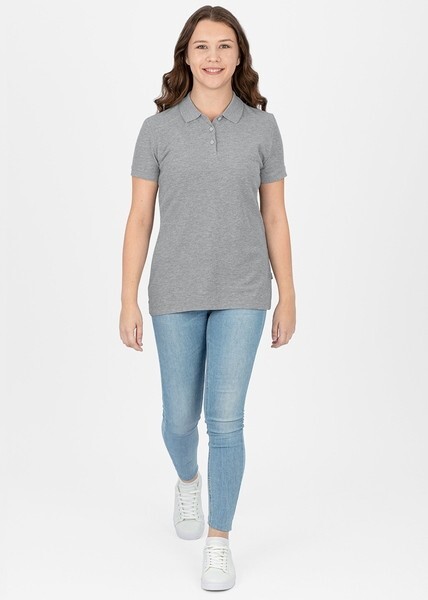 JAKO Damen Polo-Shirt Organic, hellgrau meliert, Gr.42