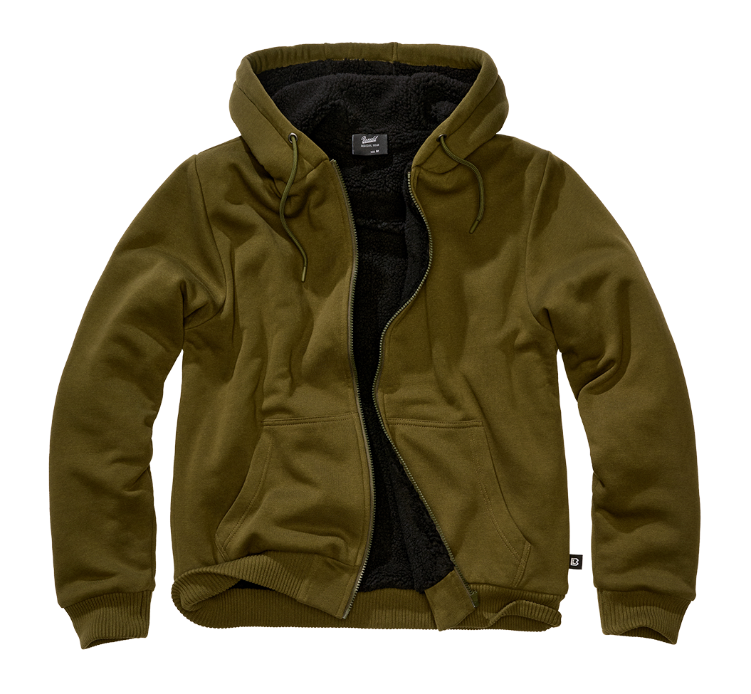 Brandit Sweatjacket Teddylining, Okiv, Gr.7XL