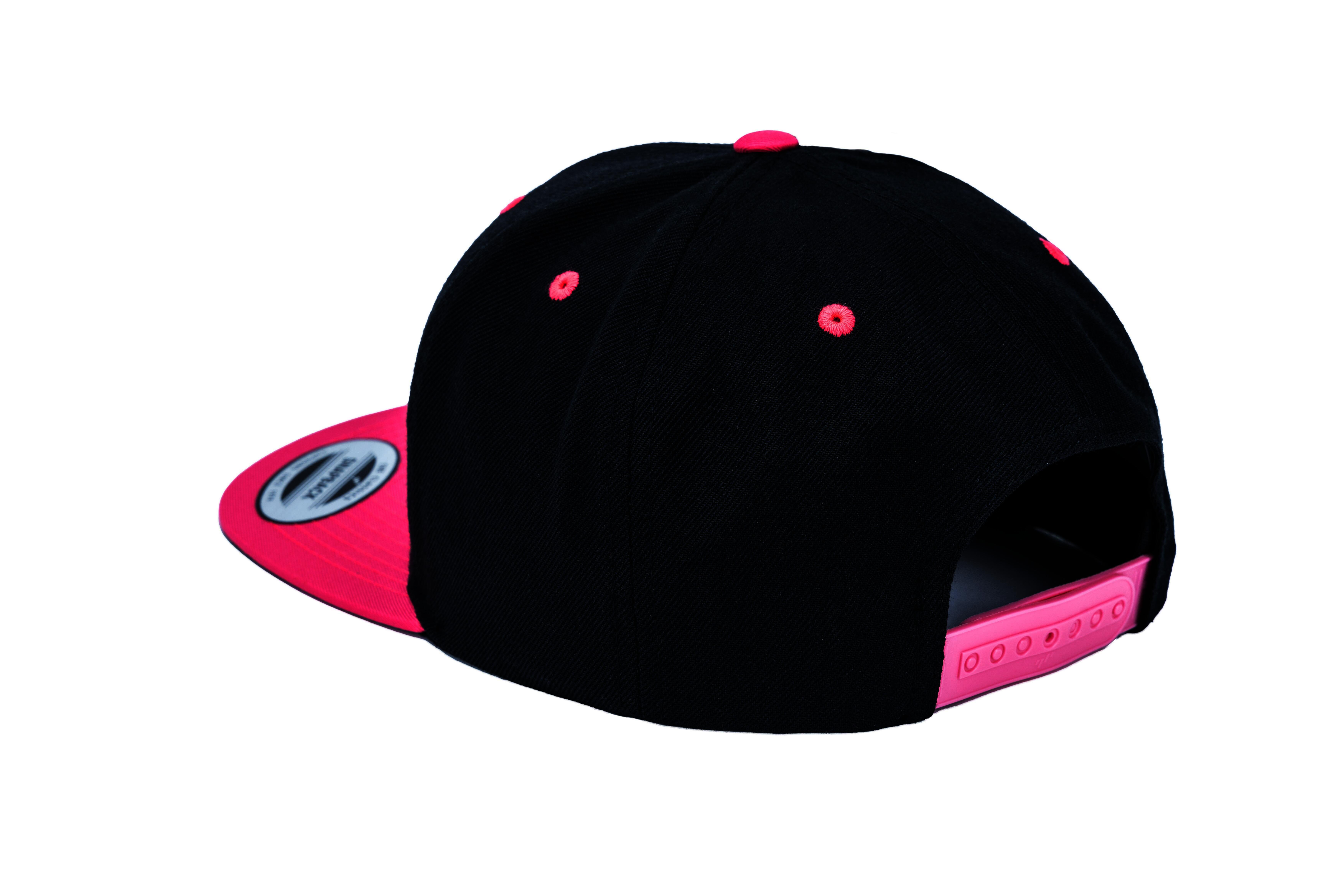 SOLLSO. Classic Snapback 2-Tone Cap, Black-Neon Pink