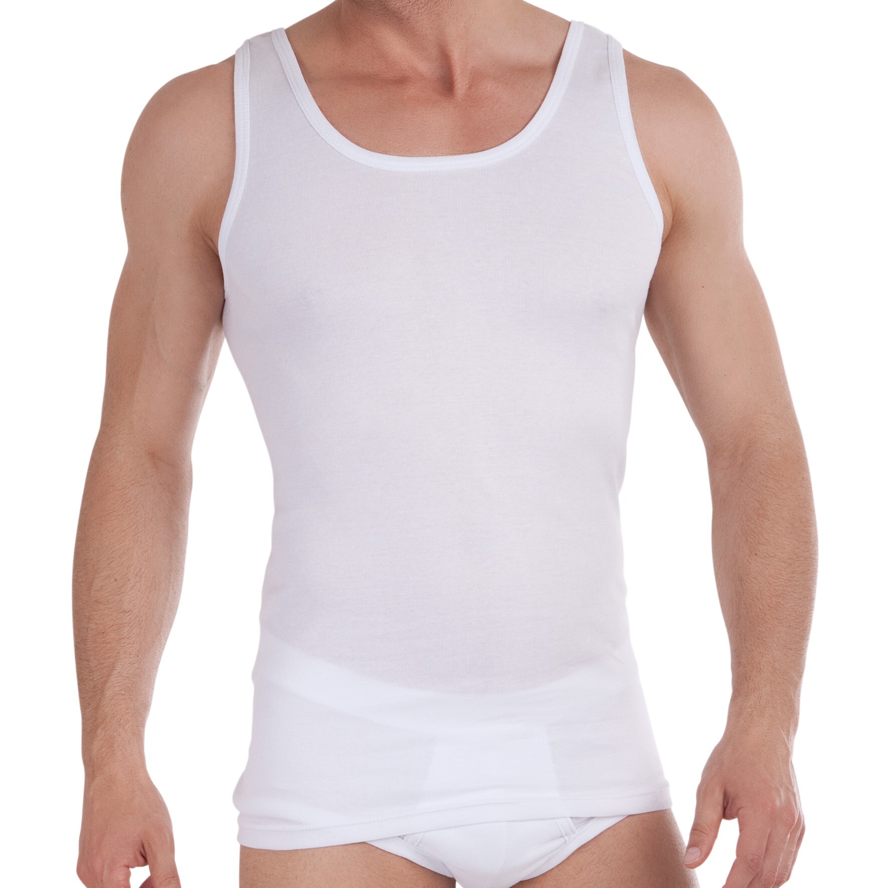 Herren Hemd 20420, 100% BW, Feinripp, 2 x 2er-Pack, Gr.8