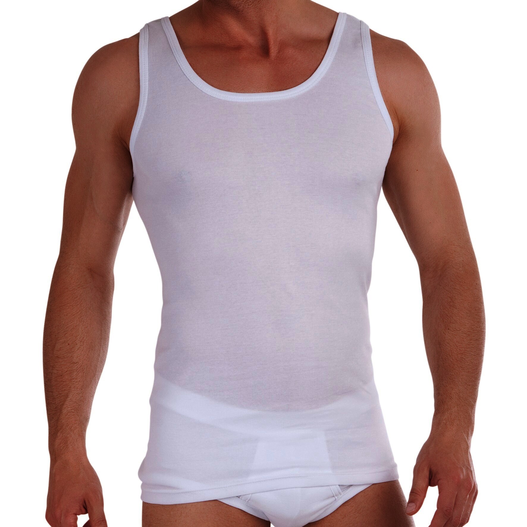 Herren Hemd 20420, 100% BW, Feinripp, 2 x 2er-Pack, Gr.8