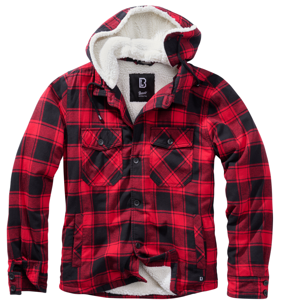 Brandit Lumberjacket hooded rot/schwarz, Größe XXL Brandit Lumberjacket hooded rot/schwarz, Größe XXL