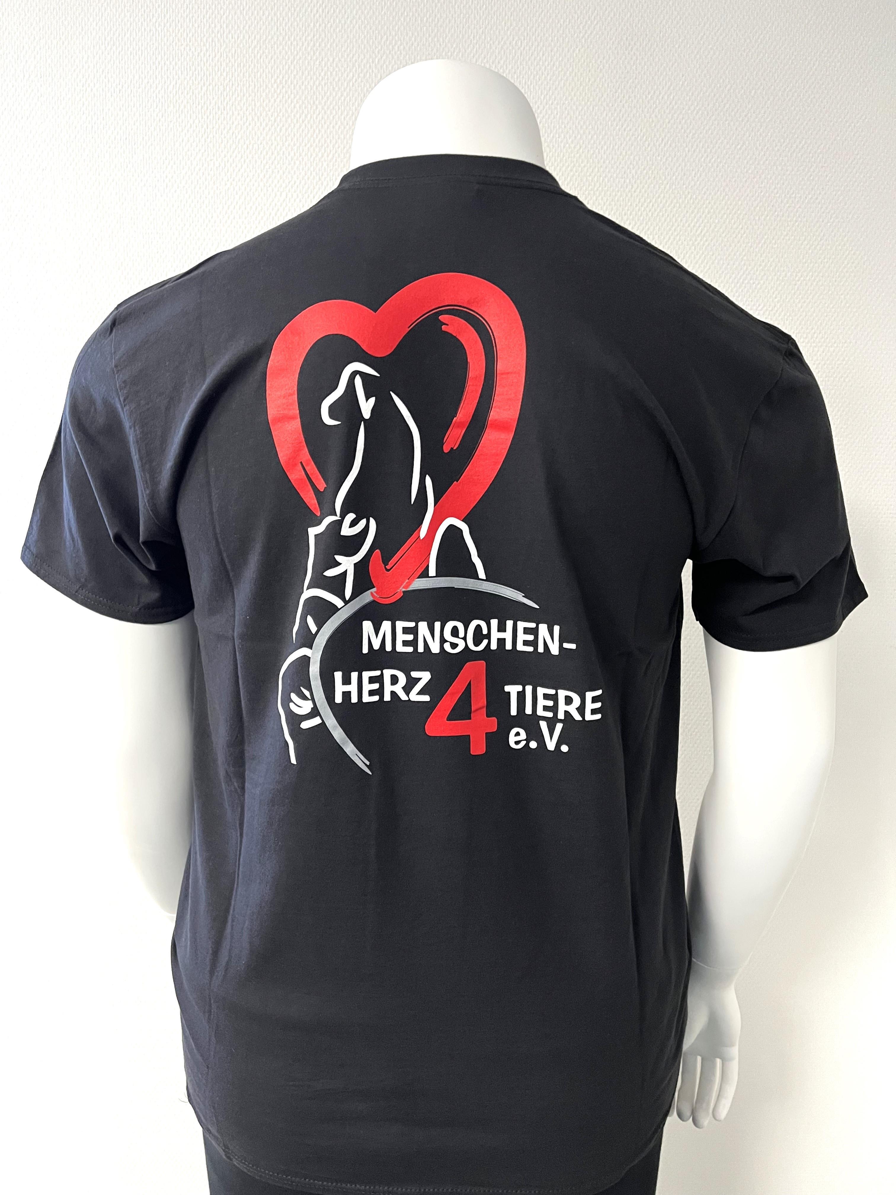 Herren T-Shirt "Menschen Herz 4 Tiere e.V." by SOLLSO., schwarz, Gr.XL