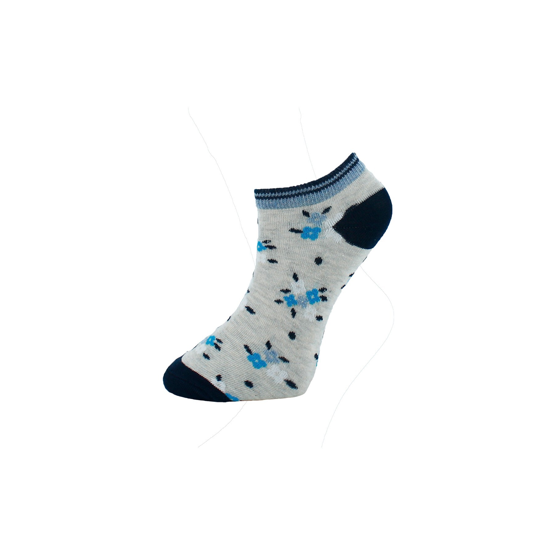Damen Sneaker-Socken 7012, Blautöne bunt,2 x  4er Pack, Gr.35/38 