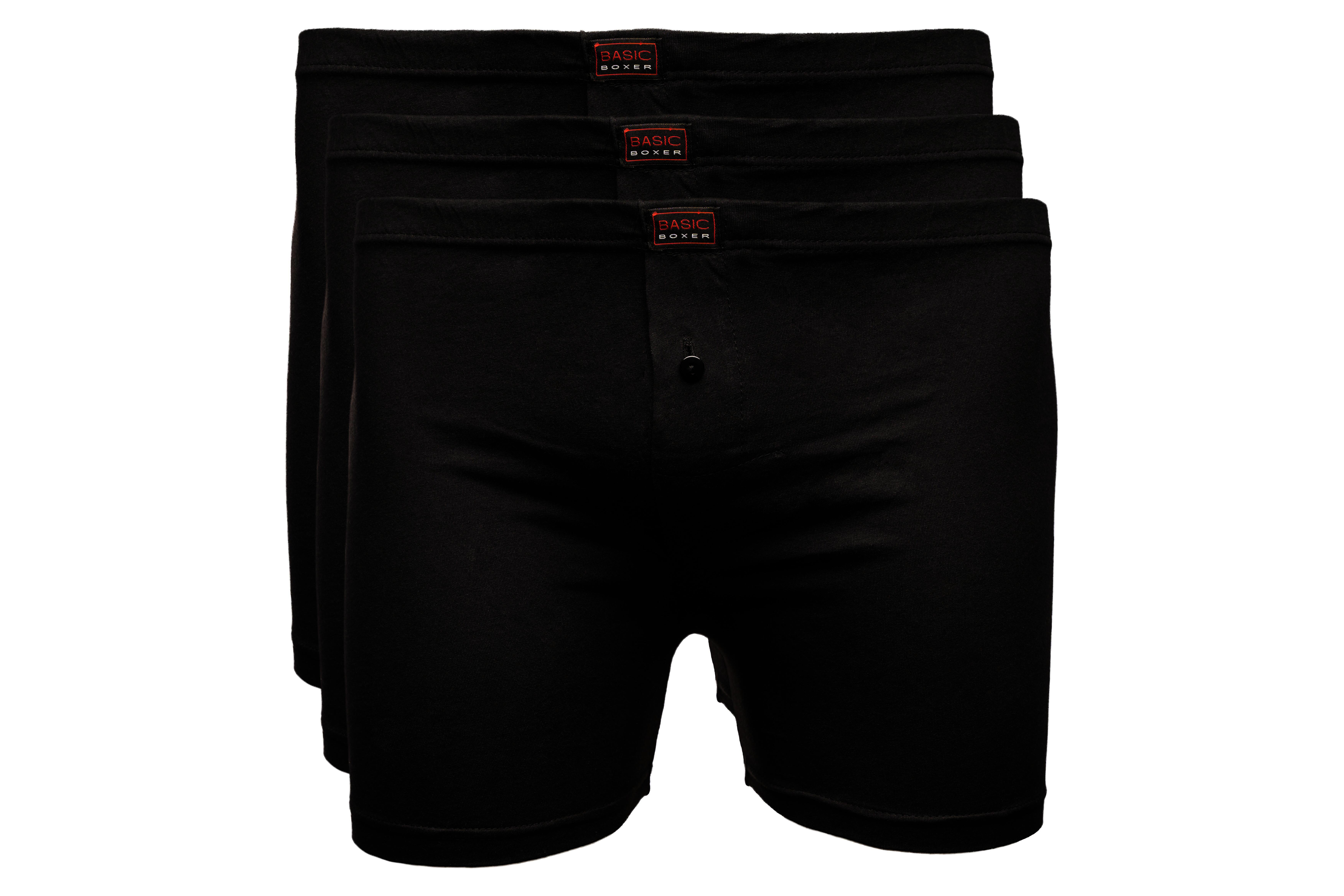 The BAKIS Herren Boxer Short, 3er Pack, schwarz, Größe 7