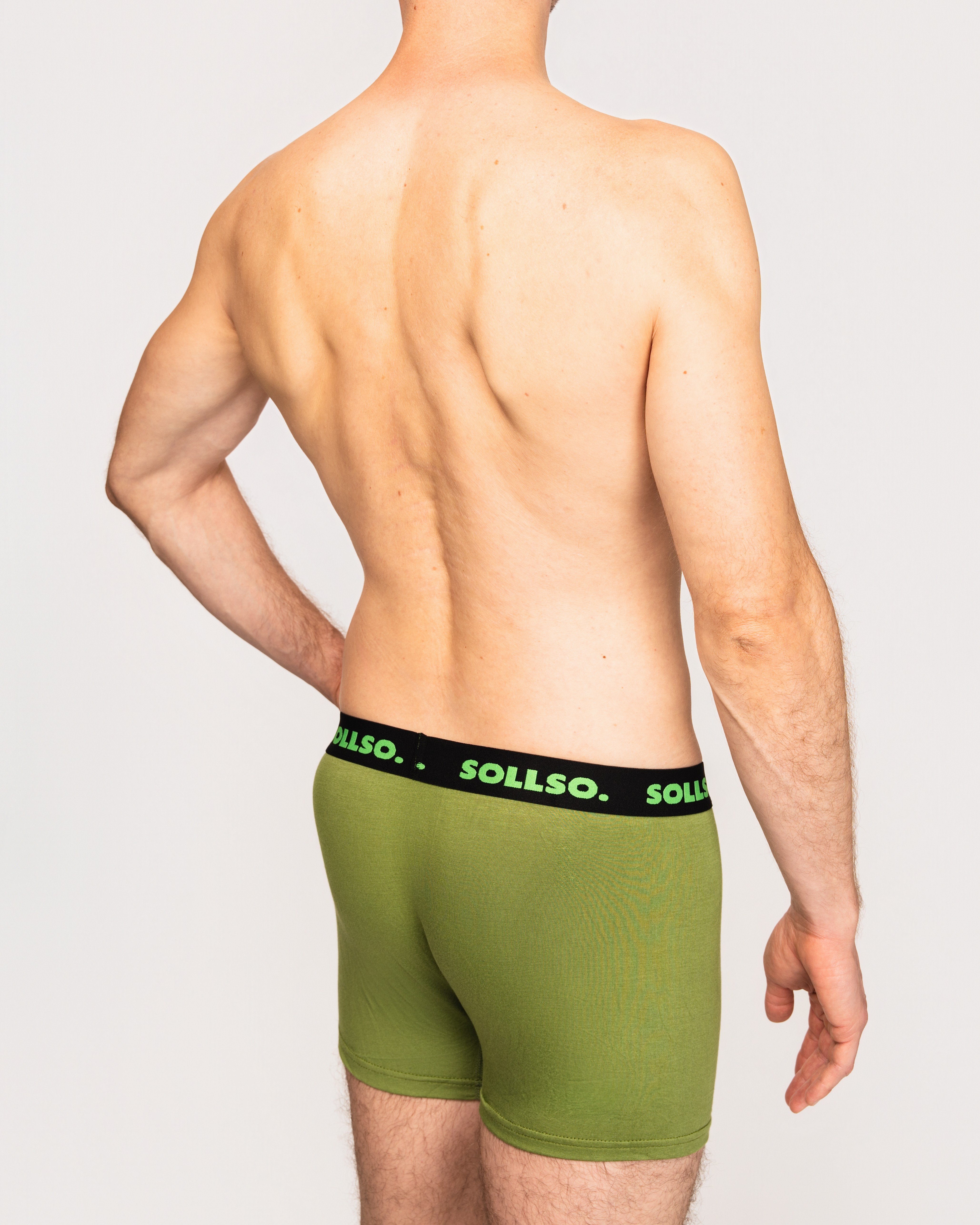 3er Pack Herren Boxershort, Bambusviskose, Olive, Gr.3XL