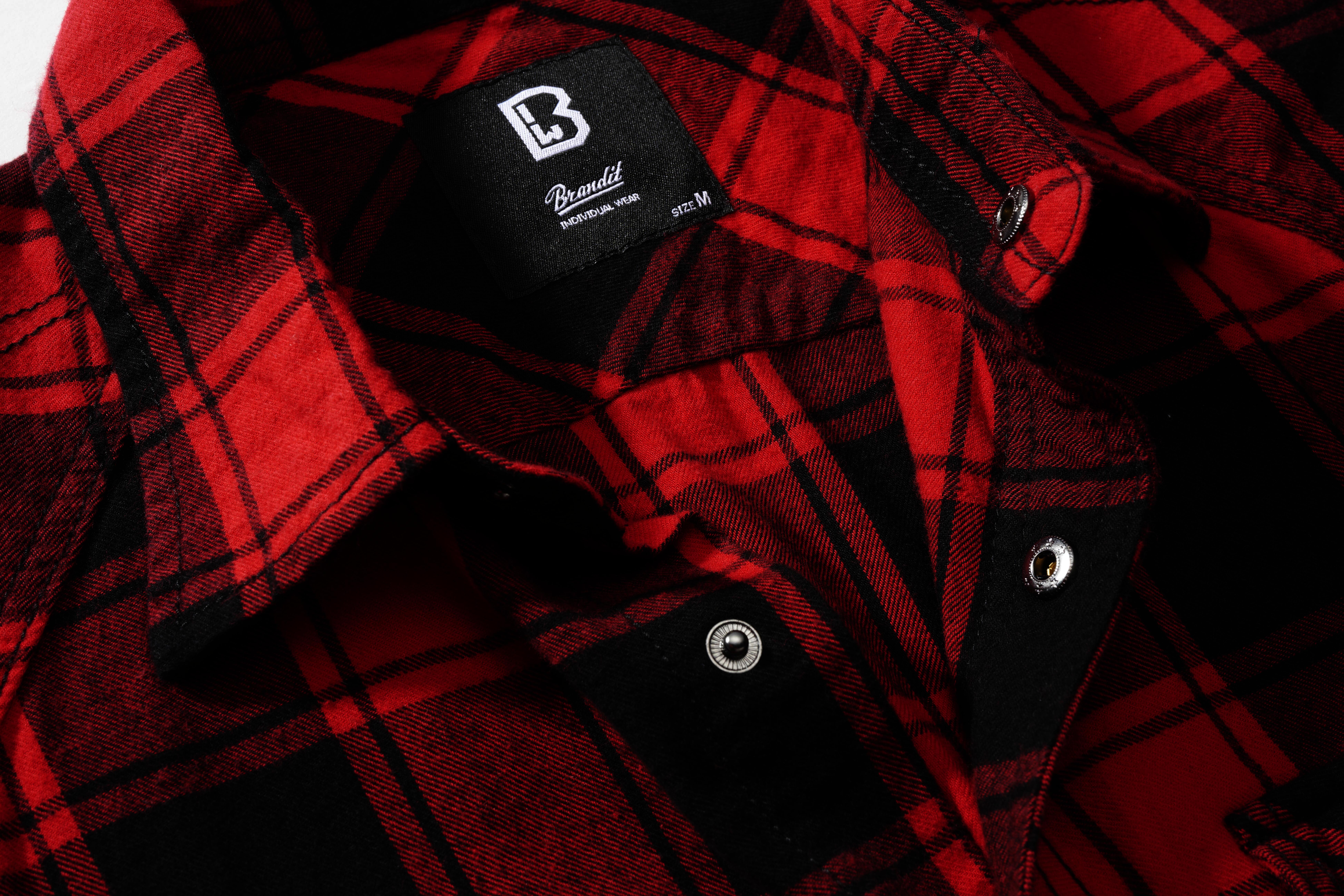 Brandit Checkshirt, Farbe rot/schwarz, Größe XL