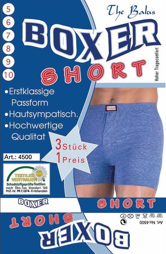 Herren Boxershorts (4500), ohne Seitennähte, Baumwolle, 6er-Set, Gr.7