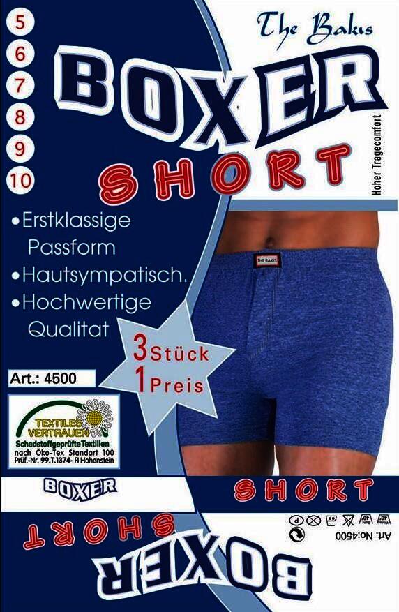 Herren Boxershorts (4500), ohne Seitennähte, Baumwolle, 6er-Set, Gr.5