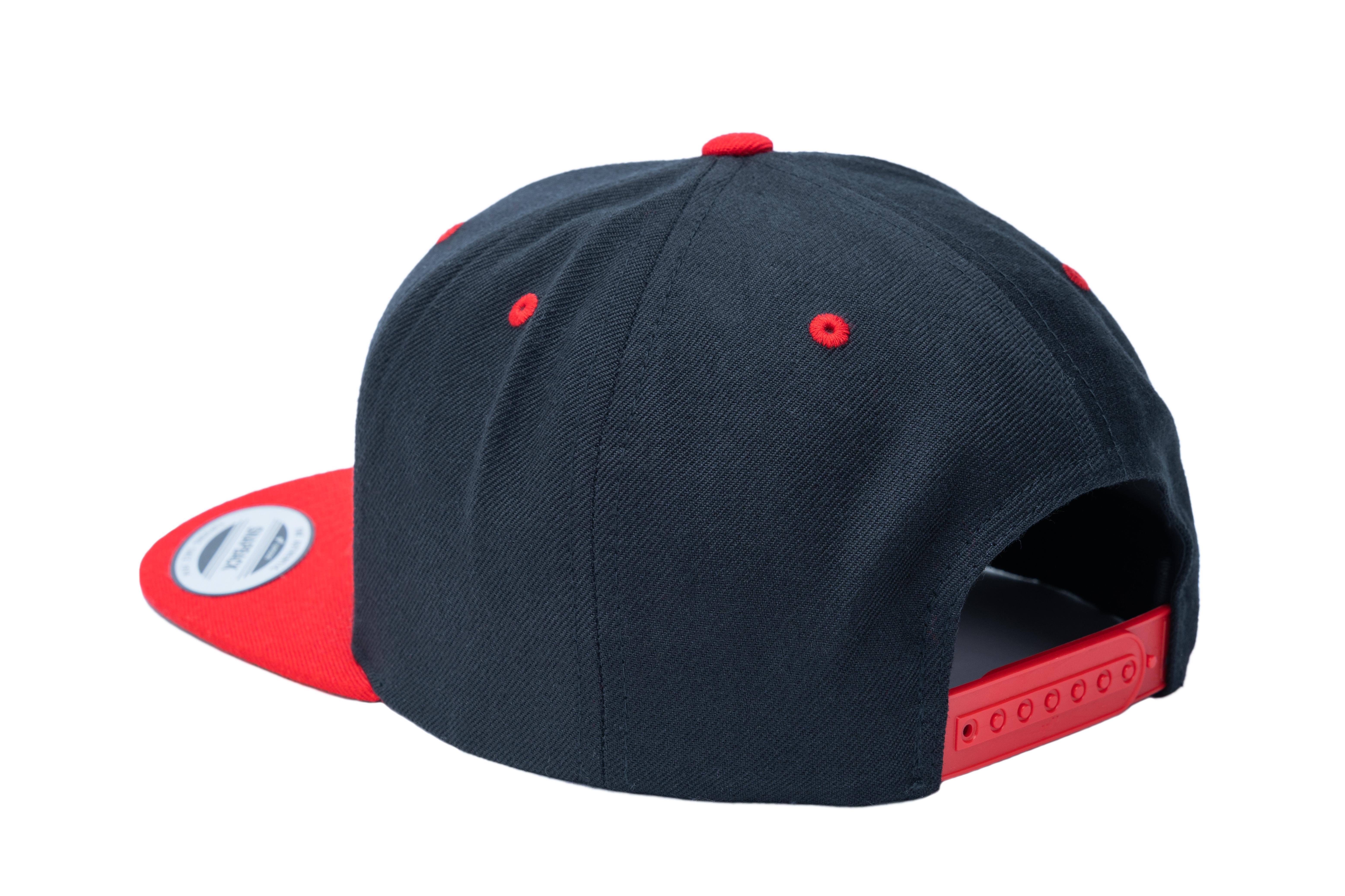 SOLLSO. Classic Snapback 2-Tone Cap, Black-Red