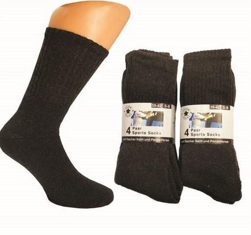 Tennissocken, Sportsocken 9035, Damen/Herren, schwarz, 2 x 8er-Pack, Gr.43/46
