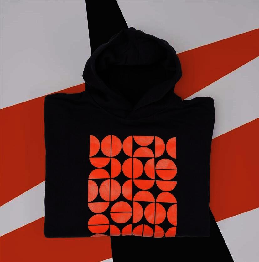 SOLLSO. Premium Hoodie "Abstract" Farbe Dark Black, Größe 5XL