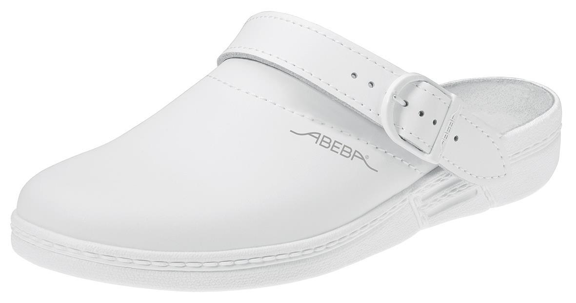Abeba Berufsschuh The Original Clog 7021 aus Glattleder, weiß, Gr.43