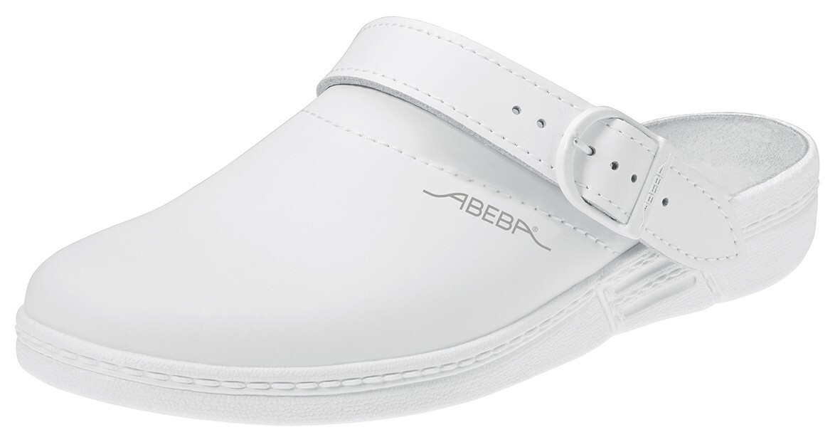 Abeba Berufsschuh The Original Clog 7021 aus Glattleder, weiß, Gr.43