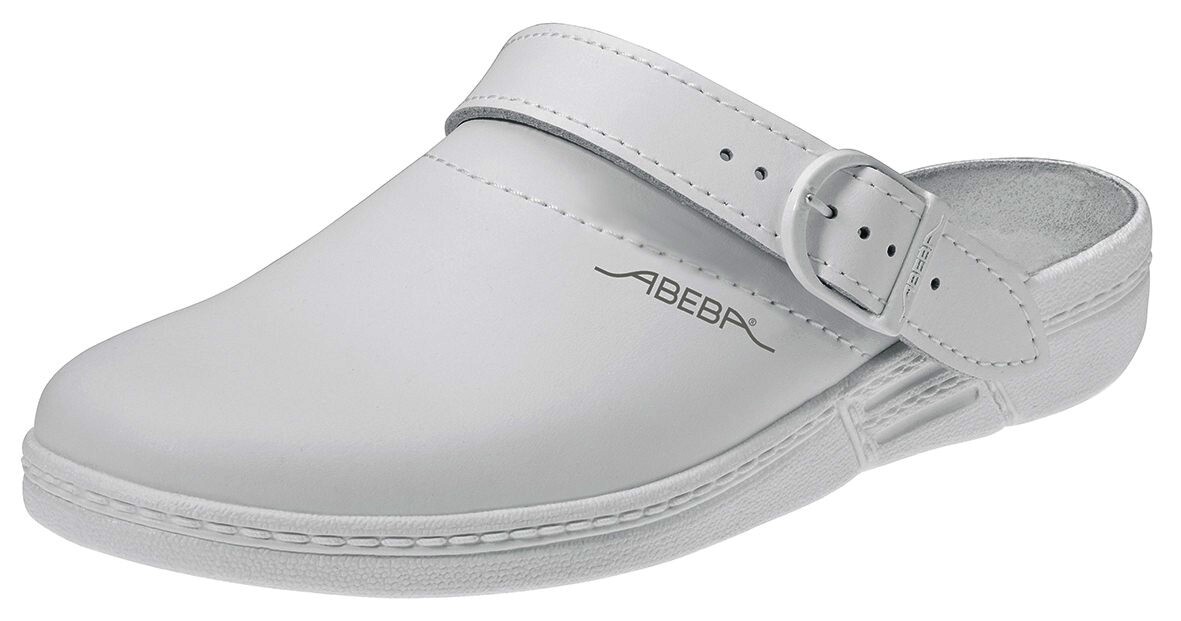 Abeba Berufsschuh The Original Clog 7021 aus Glattleder, weiß, Gr.43