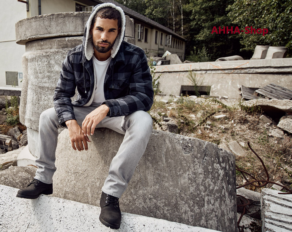 Brandit Lumberjacket hooded schwarz/grau, Größe 4XL Brandit Lumberjacket hooded schwarz/grau, Größe 4XL