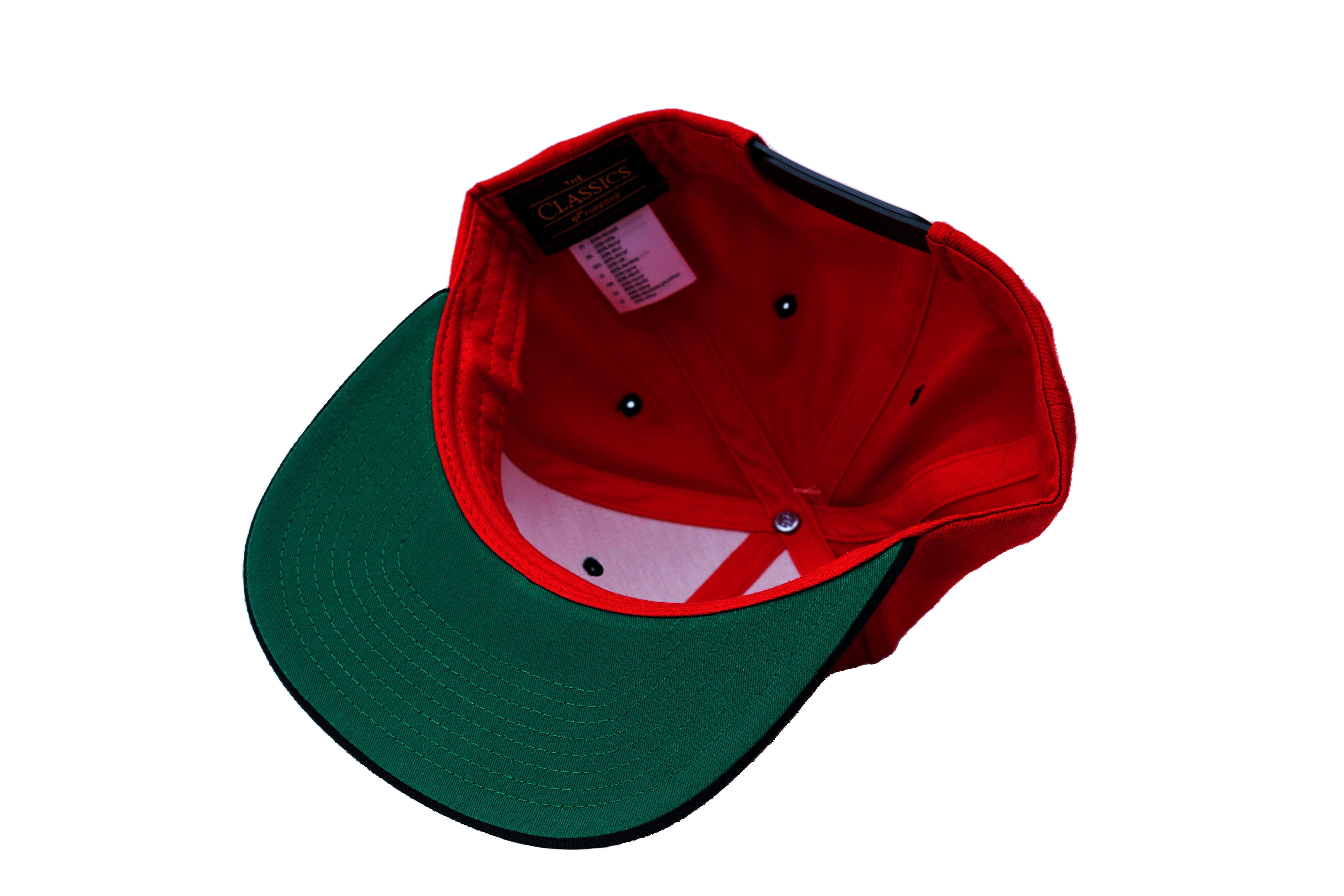 SOLLSO. Classic Snapback 2-Tone Cap, Red-Black