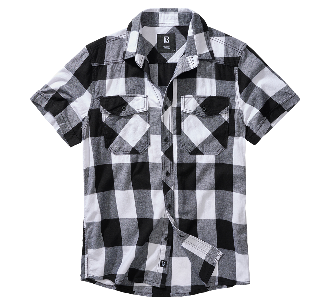 Brandit Holzfällerhemd Halbarm,  Farbe schwarz/weiß, Größe 7XL