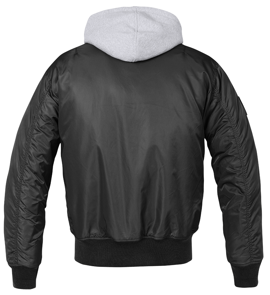 Brandit MA1 Sweat Hooded Jacket, schwarz-grau, Größe XXL