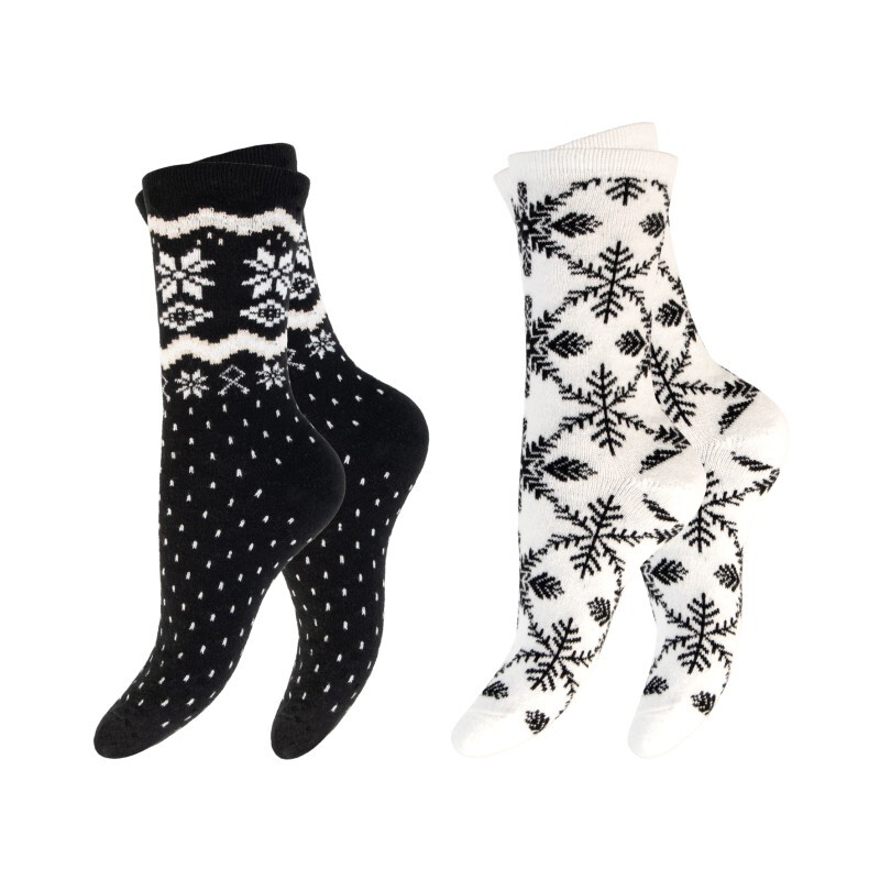 Damen Flauschsocken 64020, 2 x 2er-Pack, Gr.39/42