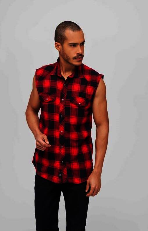 Brandit Checkshirt, Farbe rot/schwarz, Größe XL