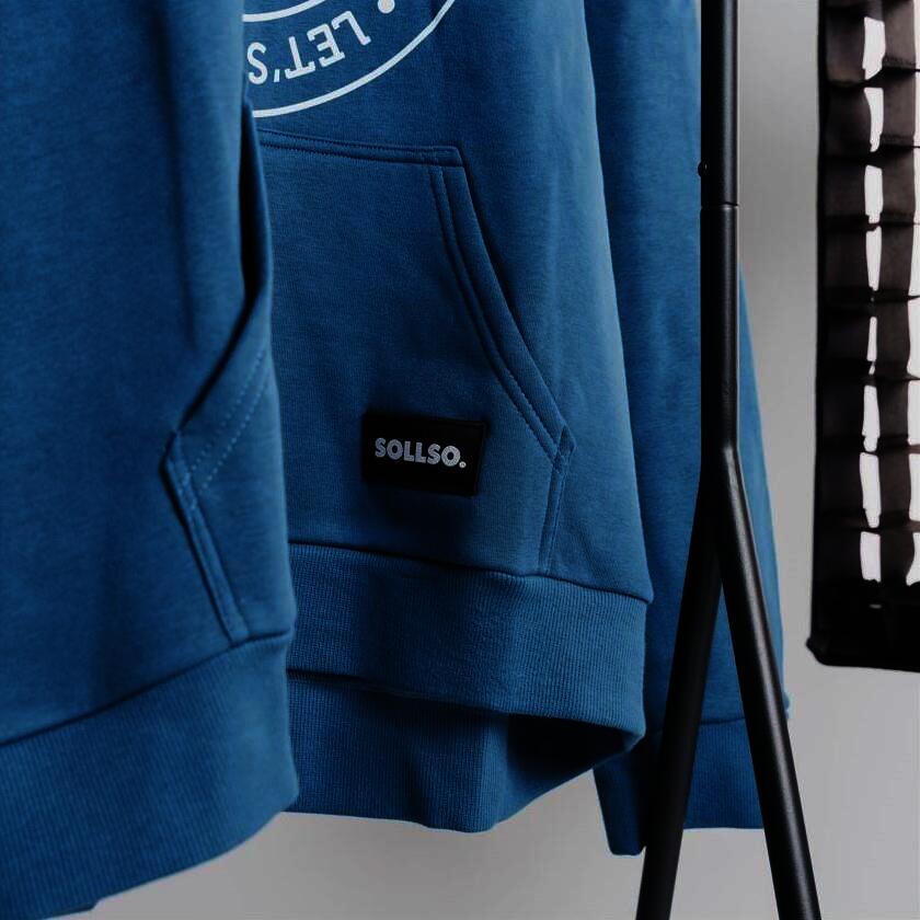 SOLLSO. Premium Hoodie "Let’s Travel" Farbe Navy Blue, Größe 3XL