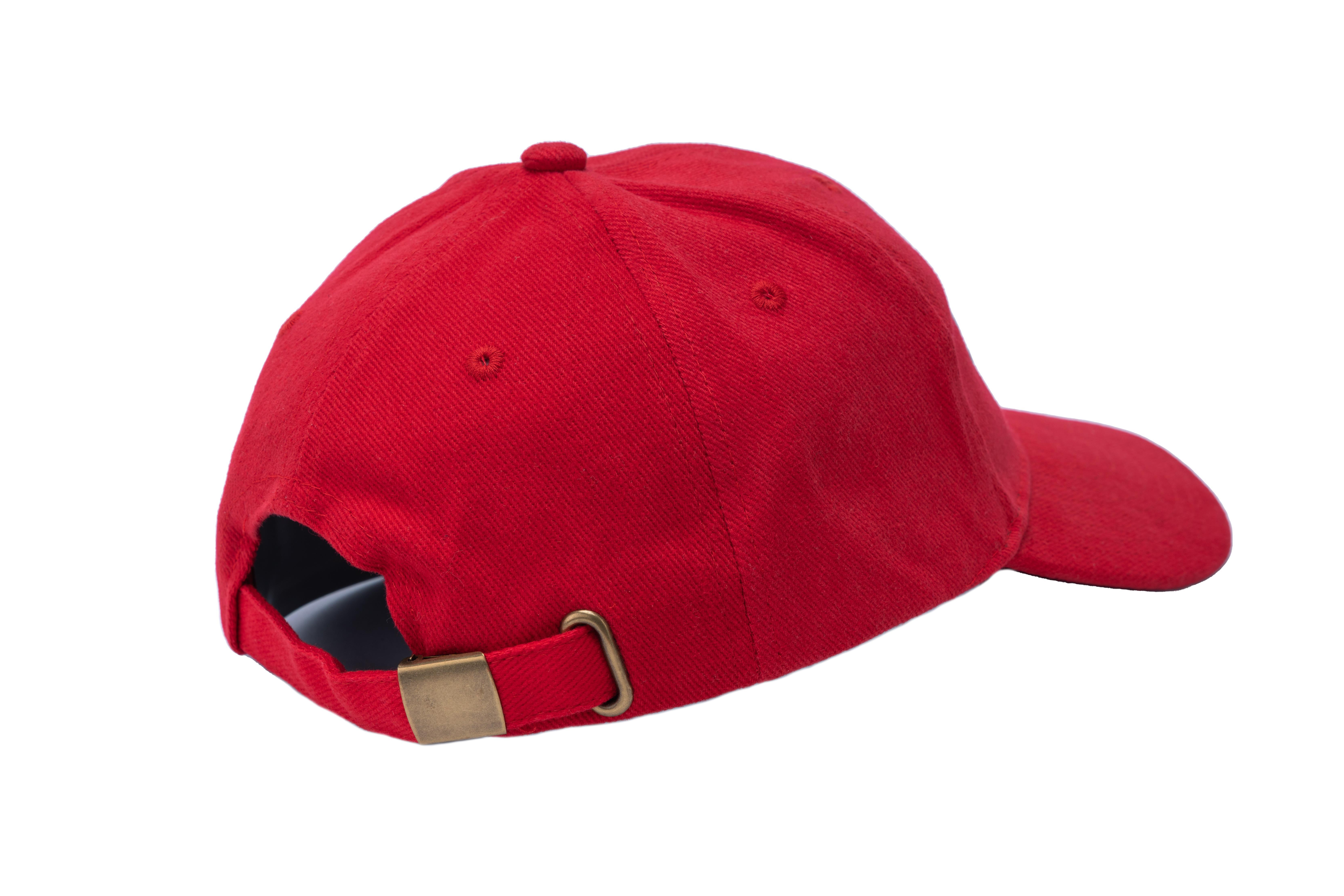 SOLLSO. 6 Panel Strong Front Raver Cap, Rot