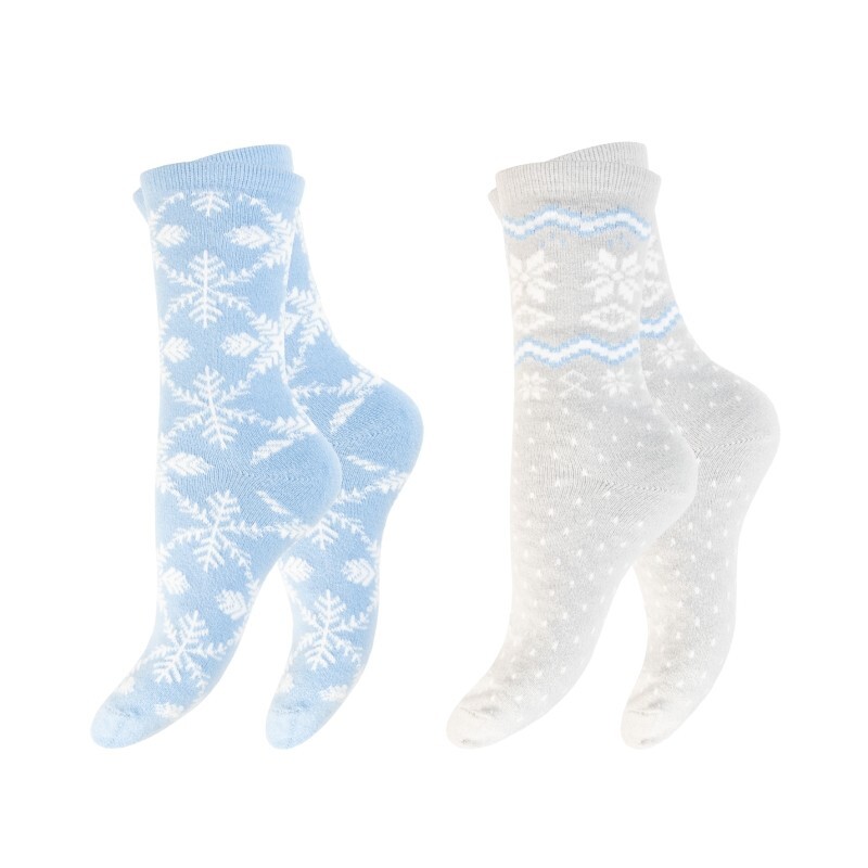 Damen Flauschsocken 64020, 2 x 2er-Pack, Gr.39/42