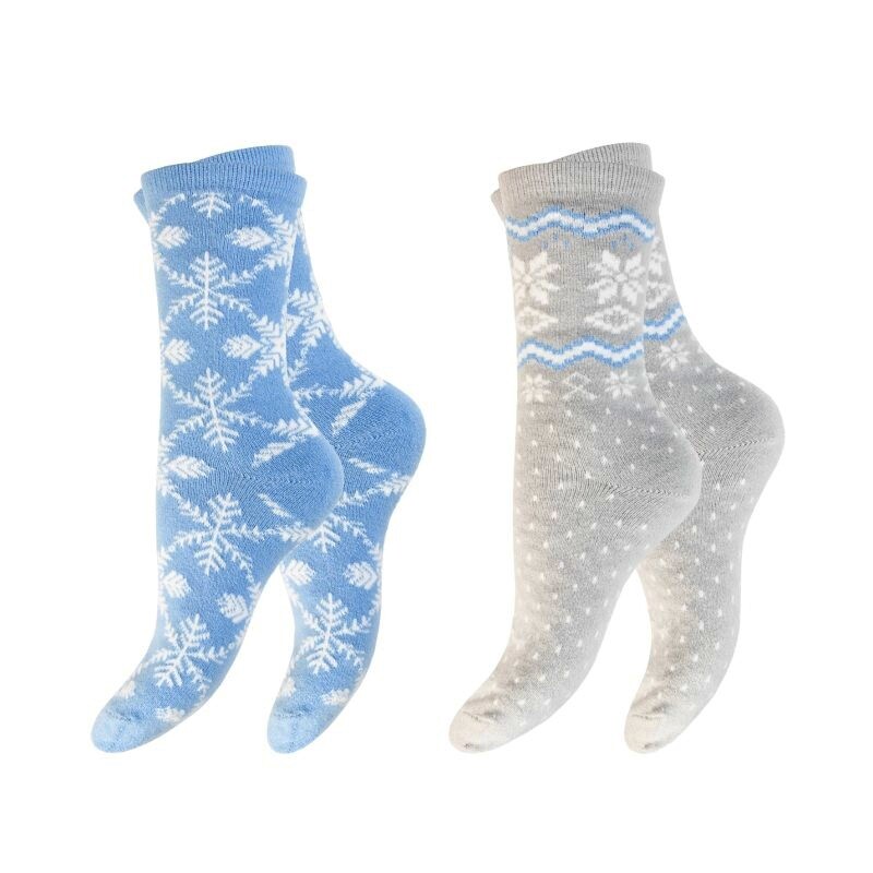 Damen Flauschsocken 64020, 2 x 2er-Pack, Gr.39/42