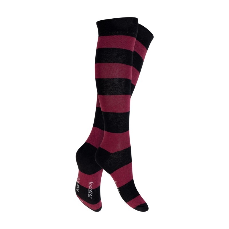 Damen Kniestrümpfe 61010, modisch geringelt, 3er-Pack, Gr.39/42