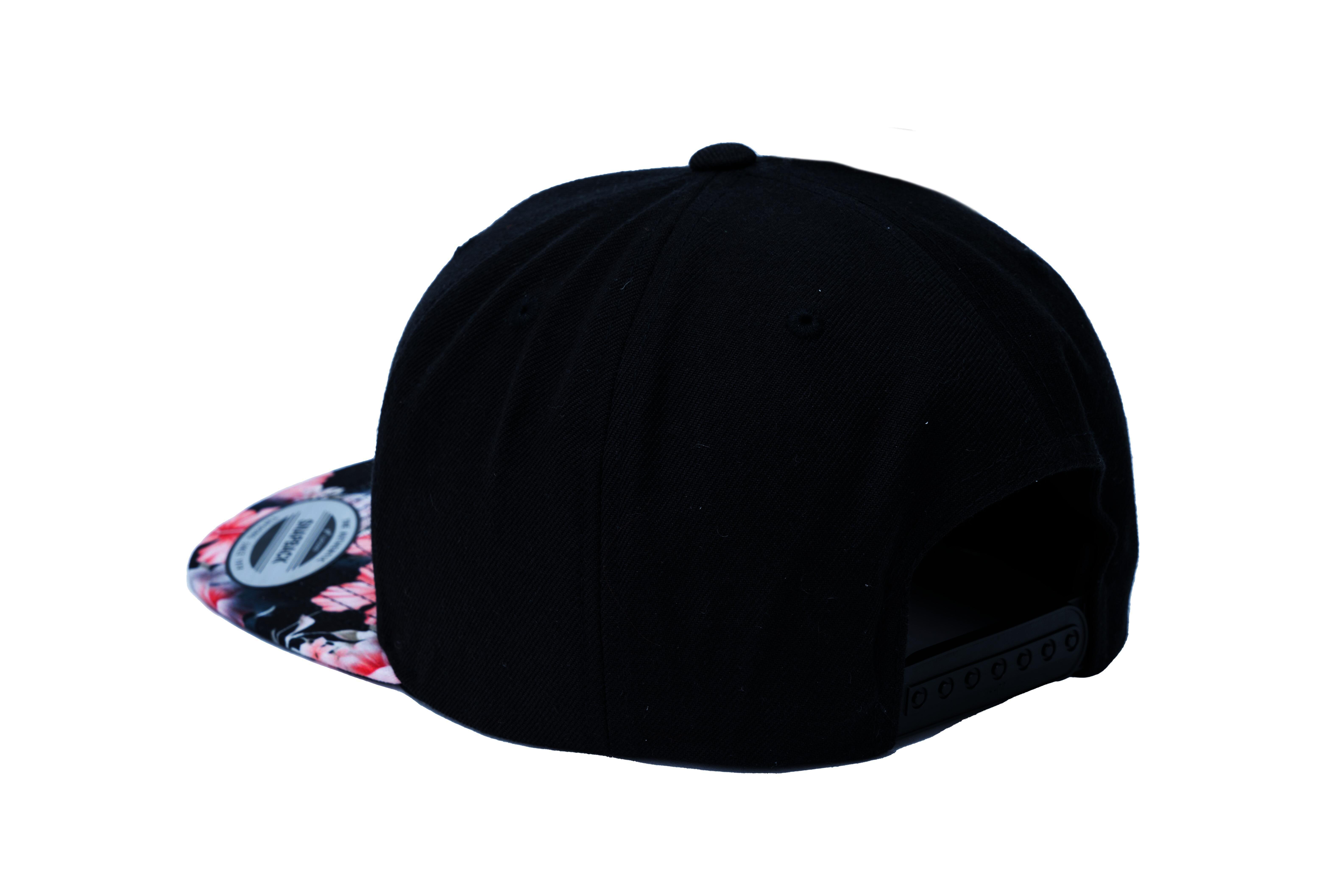 SOLLSO. Floral Snapback Cap, Red