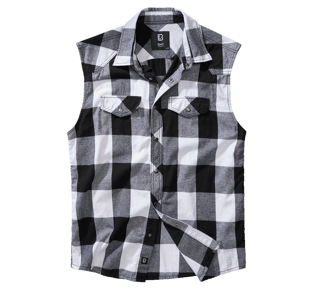 Brandit Checkshirt, Farbe weiß/schwarz, Größe XXL