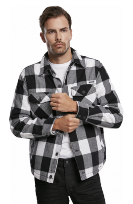 Brandit Lumberjacket weiß/schwarz, Größe XL