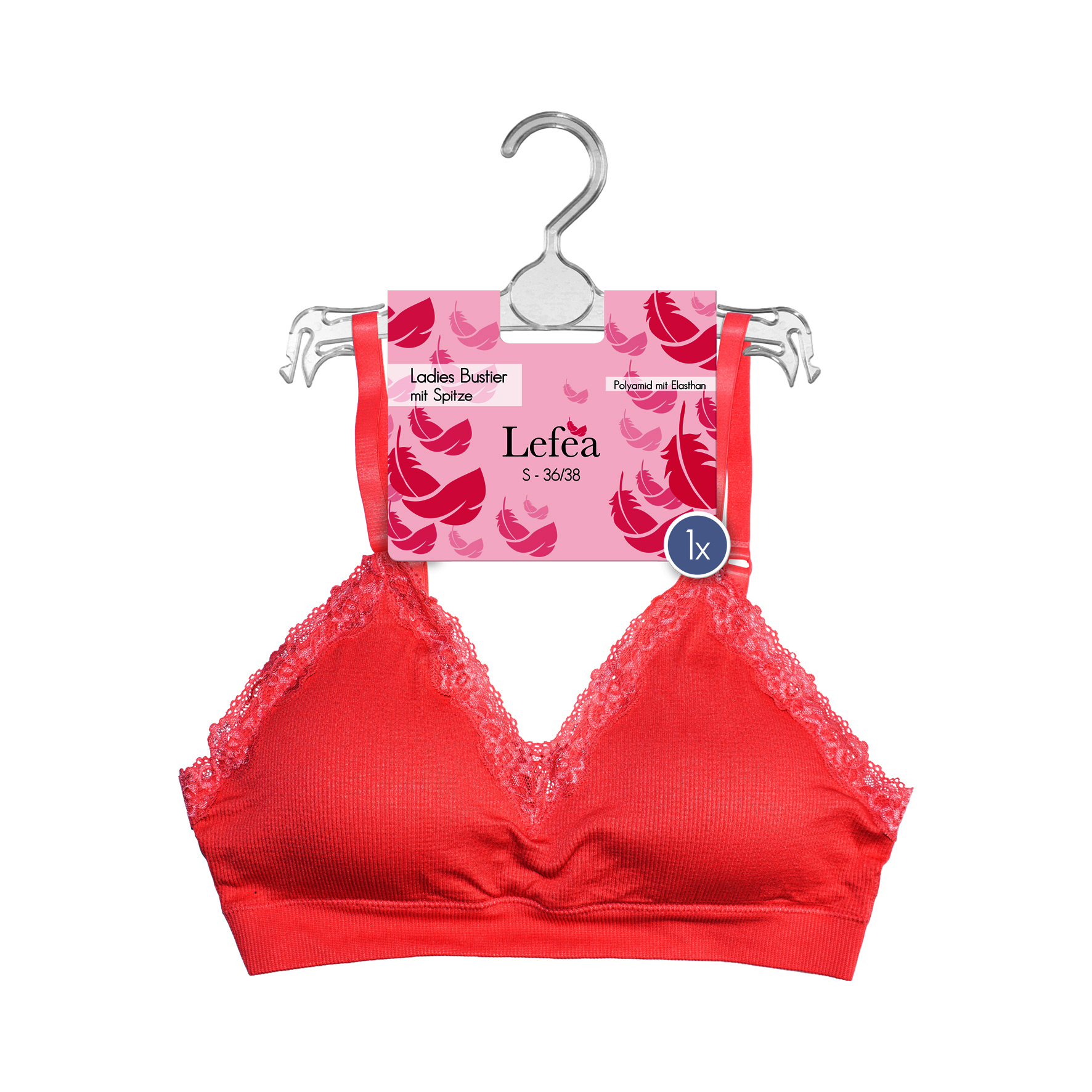 Damen Bustier 19150 Seamless, gerippt, Flamingo, Gr.L