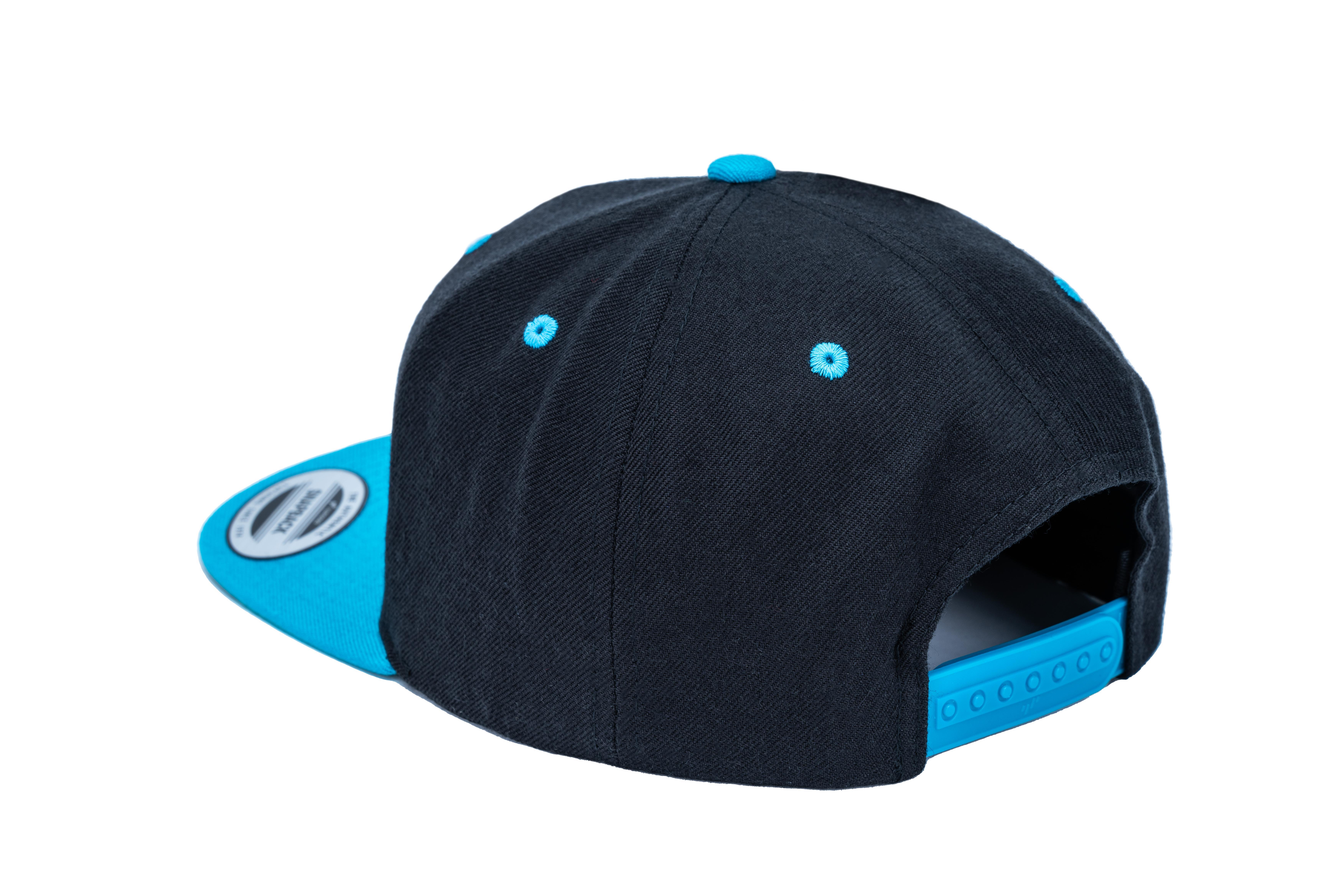 SOLLSO. Classic Snapback 2-Tone Cap, Black-Teal