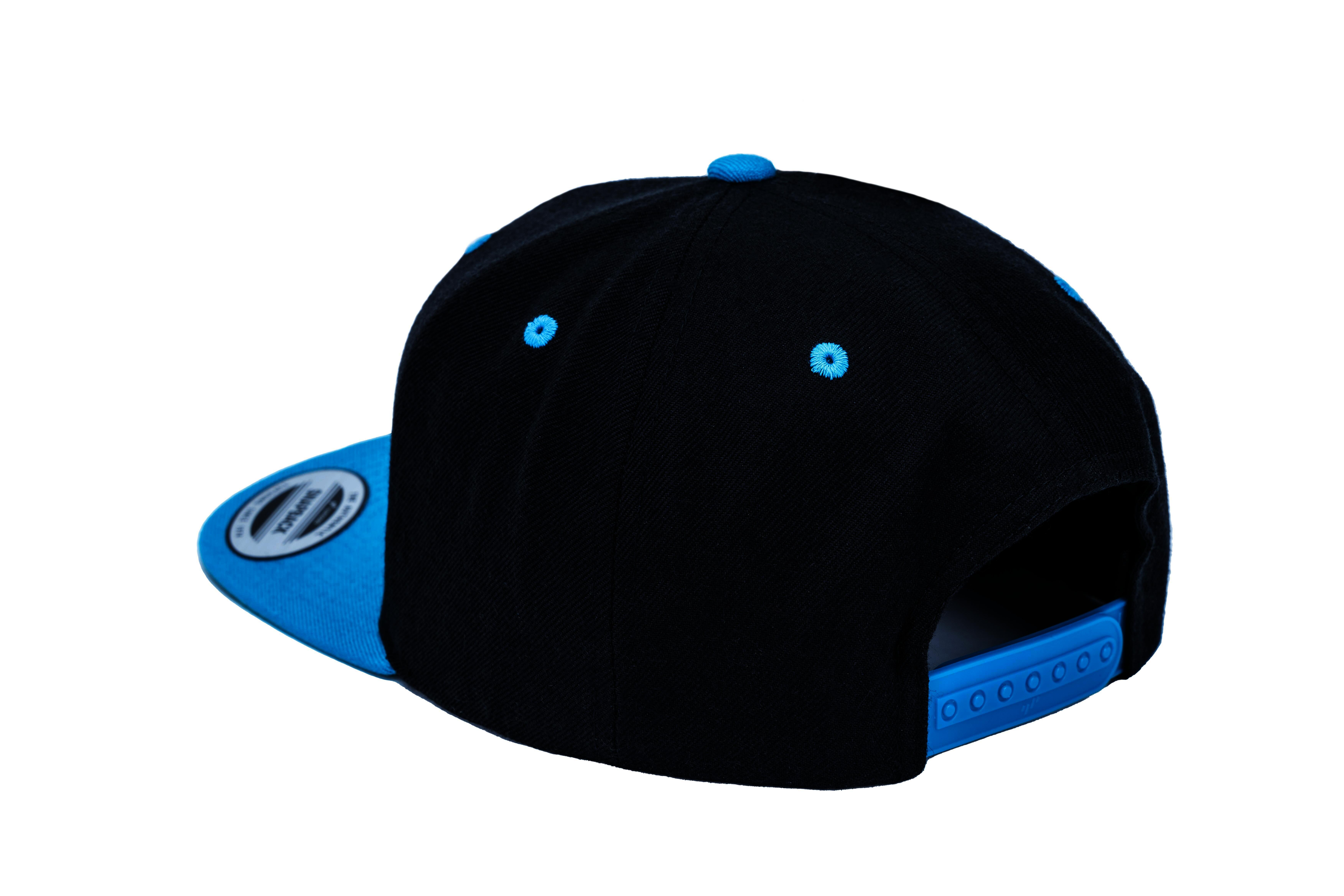 SOLLSO. Classic Snapback 2-Tone Cap, Black-Teal