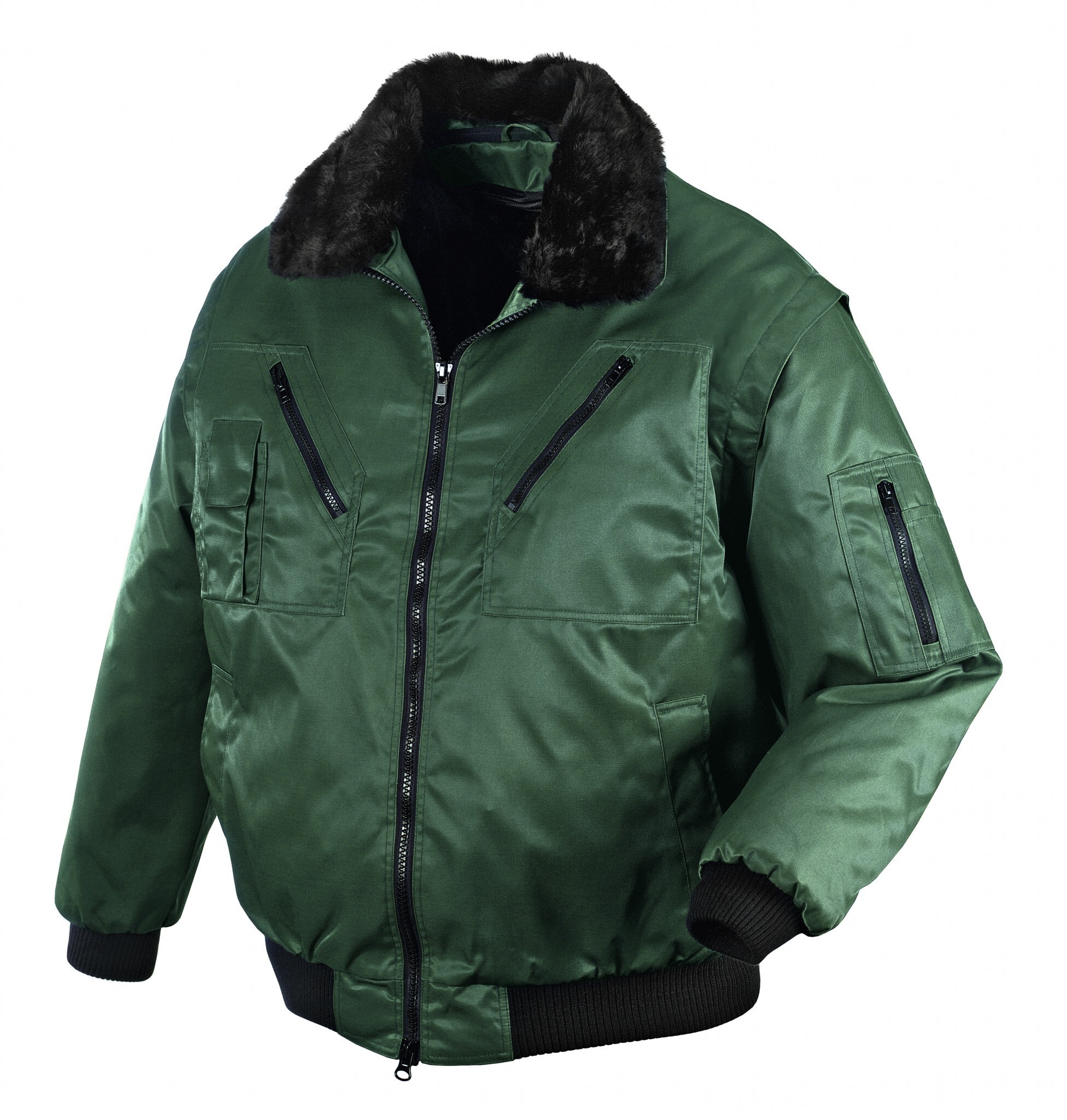 teXXor Piloten Oslo Arbeitsjacke mit abnehmbaren Ärmeln grün, Größe M