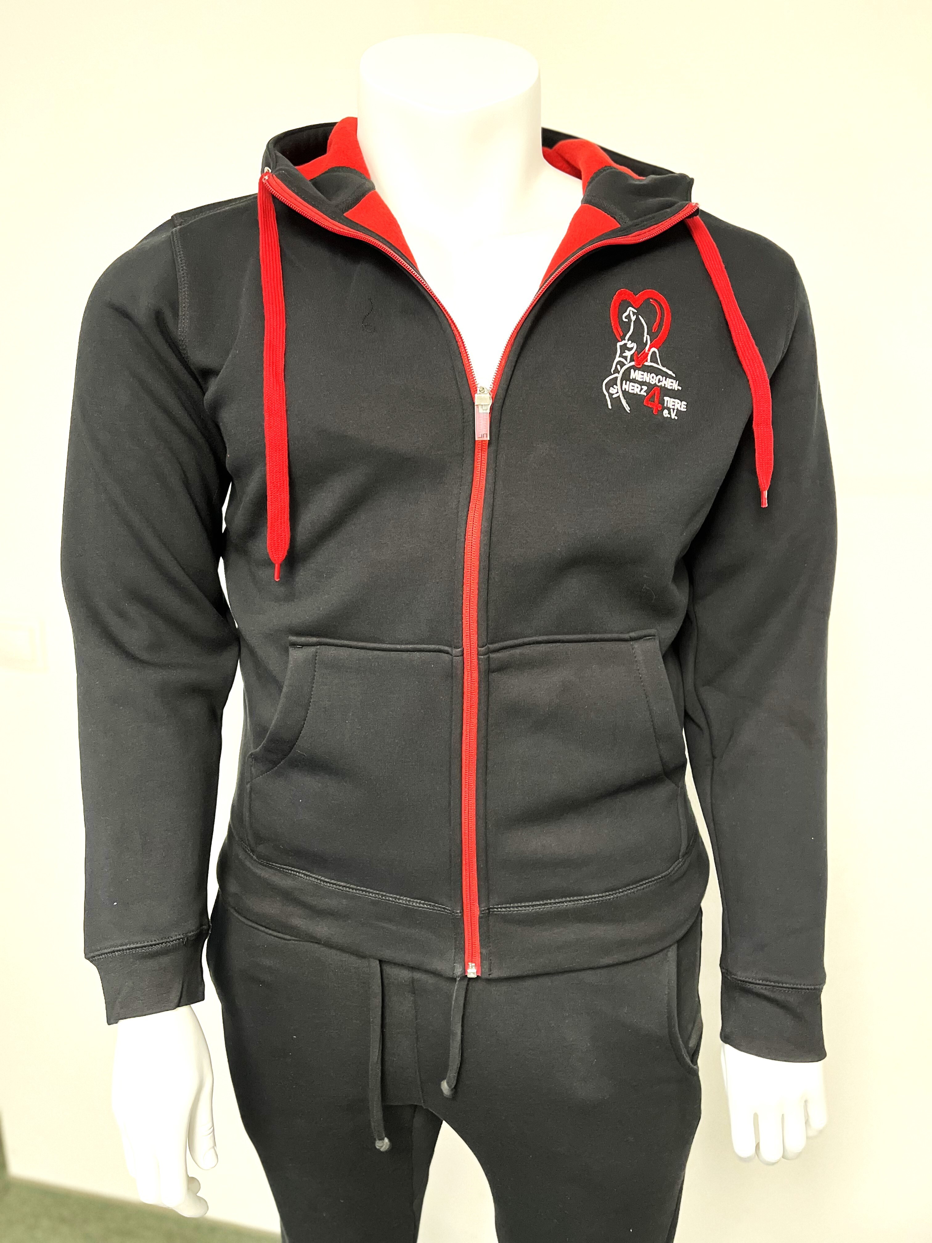 Sweatjacke  „Menschen-Herz 4 Tiere e.V.“ by SOLLSO., Schwarz, Größe S