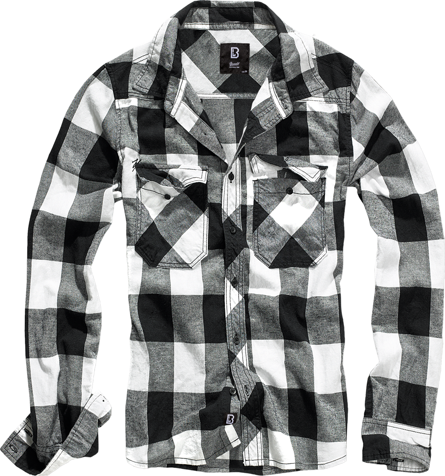 Brandit Holzfällerhemd schwarz/weiß, Größe XL