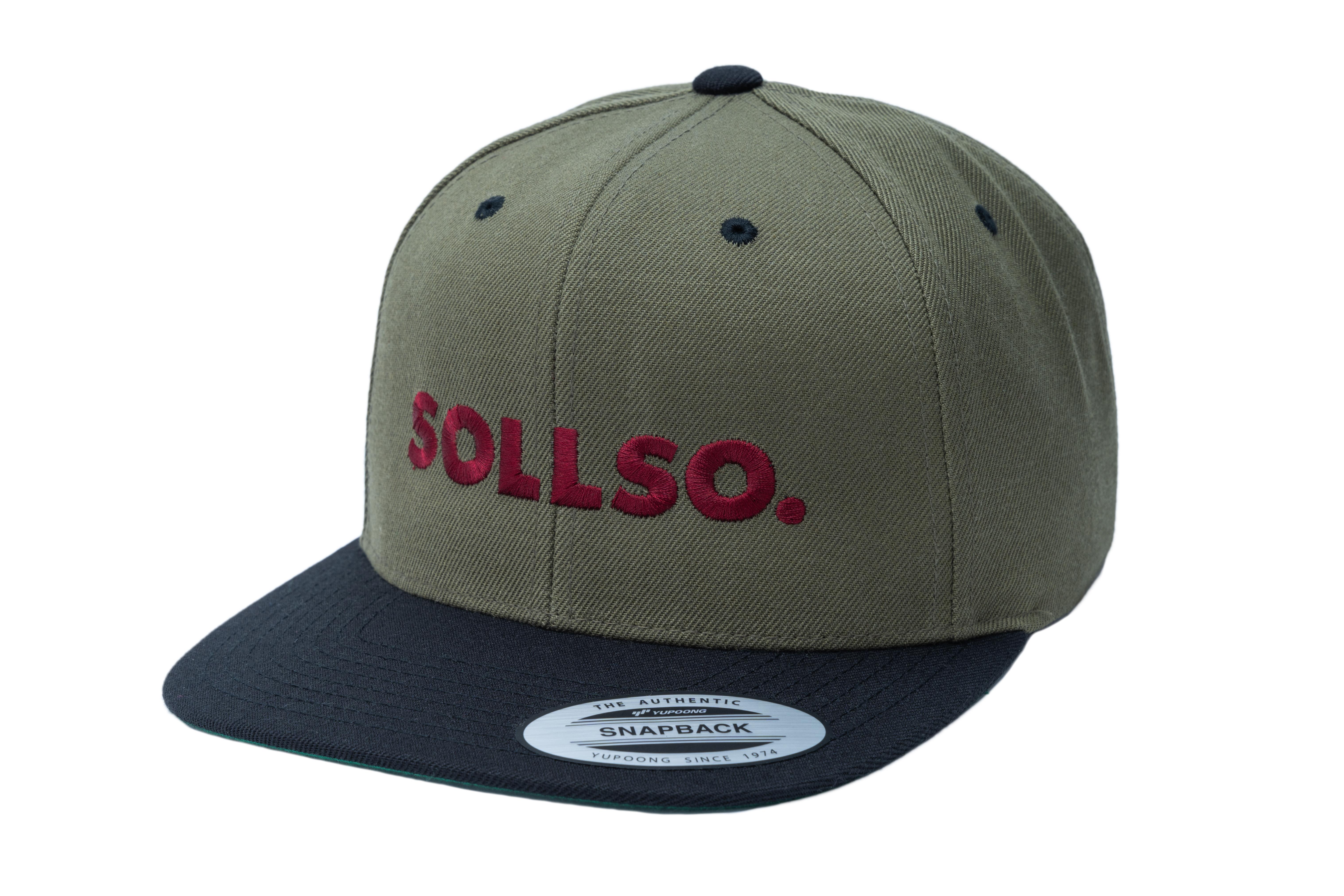 SOLLSO. Classic Snapback 2-Tone Cap, , Oliv-Black